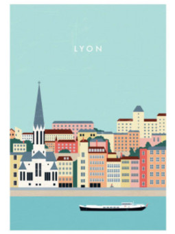 Illustrated postcard - Lyon - Katinka Reinke