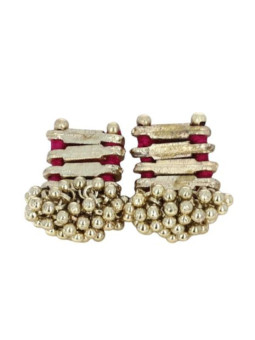 Boucles d'oreilles Indiennes carrées rose
