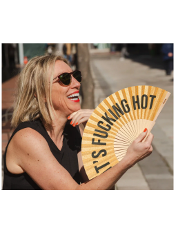 "It's Fucking Hot" Hand Fan Glitter