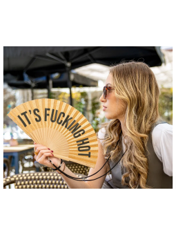"It's Fucking Hot" Hand Fan Glitter