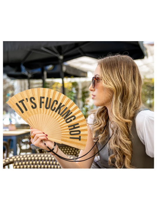 "It's Fucking Hot" Hand Fan Glitter