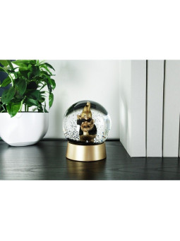Boule à neige Gnome Rocker doré
