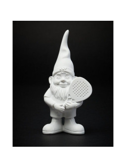 Statuette Gnome Padel blanc 12cm