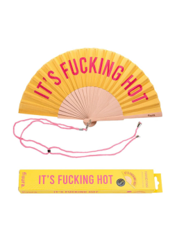 Eventail It's Fucking Hot jaune et rose