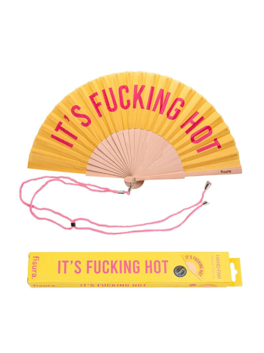 It's Fucking Hot Fan Yellow and Pink