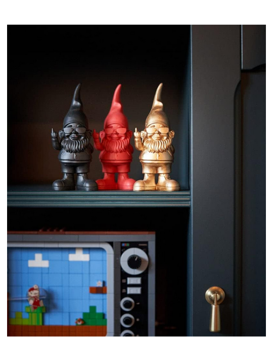 Statuette Gnome Fuck doré 12 cm – Déco Insolente & Design Original