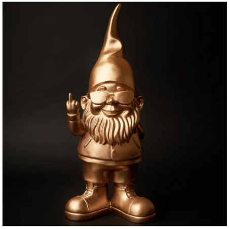 Statuette Gnome Fuck doré 12 cm – Déco Insolente & Design Original