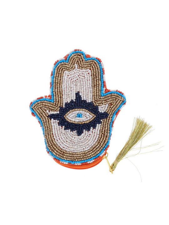 Porte-Monnaie Main de Fatma Brodé – Accessoire Protecteur en Perles | Maison Thomassin