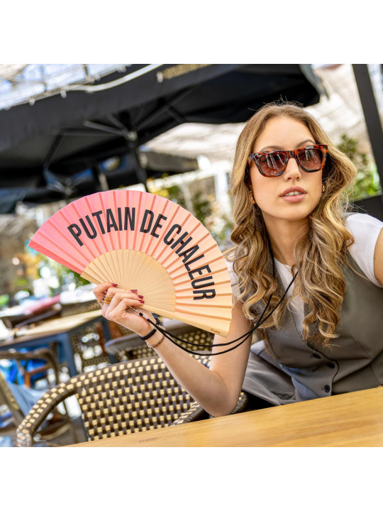 Putain de Chaleur Hand Fan gradient sunset