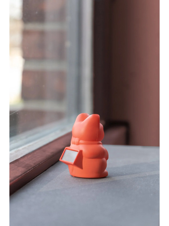 Lucky Cat solaire - orange néon