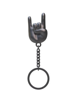 Rock Hand Keychain - black