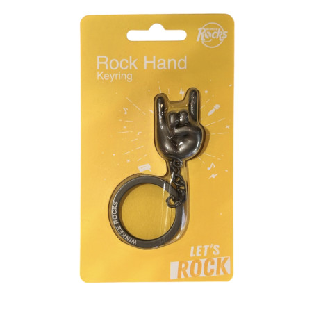 Rock Hand Keychain - black