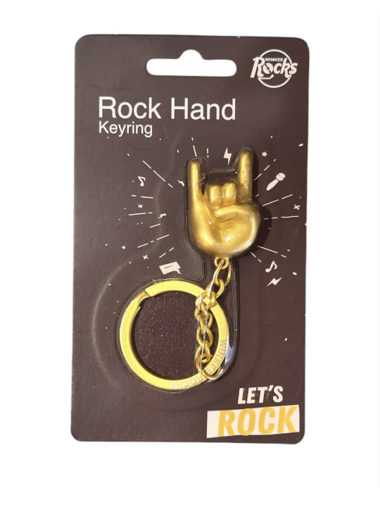 Rock Hand Keychain - gold