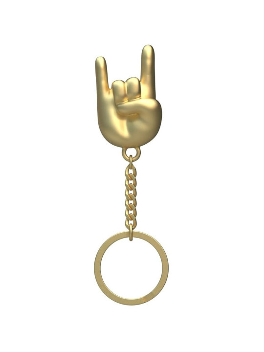 Rock Hand Keychain - gold