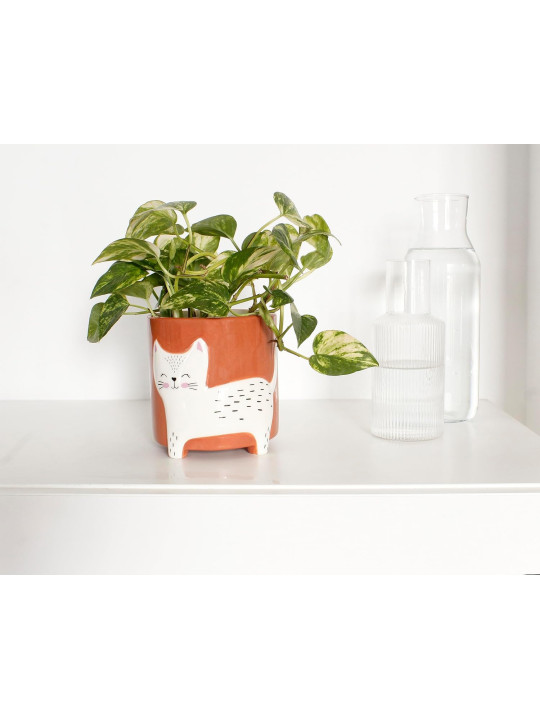 Vase à plantes chat