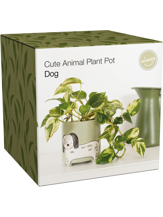 Vase à plantes chien