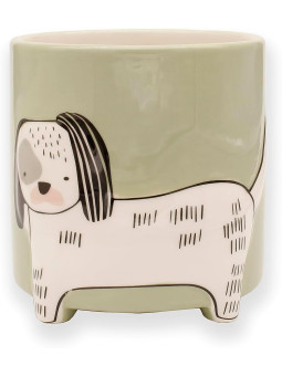 Vase à plantes chien