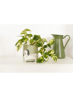 Vase à plantes chien