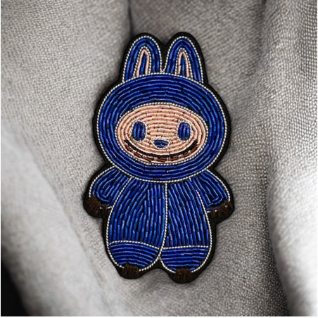 Labubu Brooch Blue – Embroidered Edition