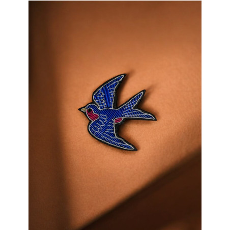 Embroidered Swallow Brooch