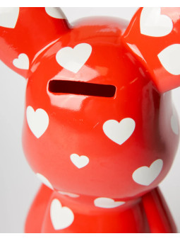 Tirelire Teddy 24cm - rouge