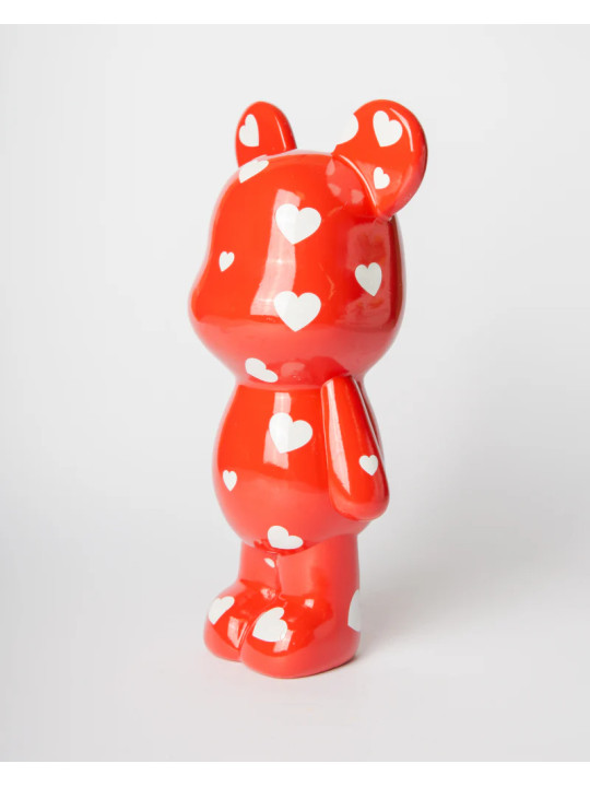 Tirelire Teddy 24cm - rouge