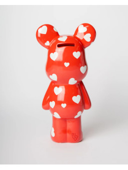 Tirelire Teddy 24cm - rouge