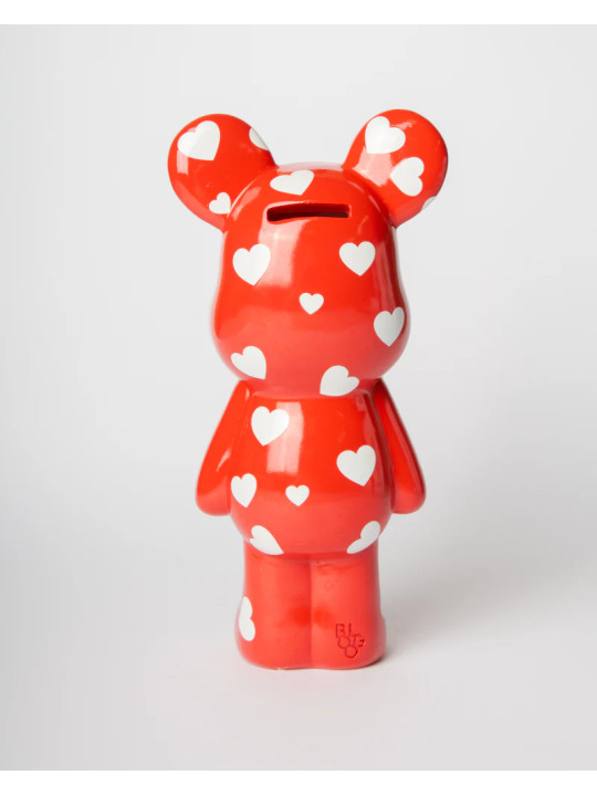 Tirelire Teddy 24cm - rouge