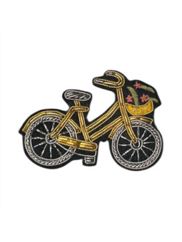 Broche Vélo panier brodée