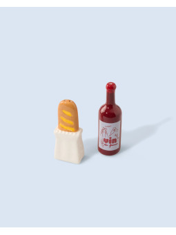 Wine baguette salt & pepper shakers