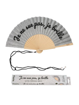 Je ne sue pas, je brille Hand Fan Glitter
