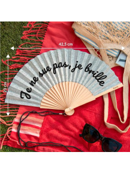 Je ne sue pas, je brille Hand Fan Glitter