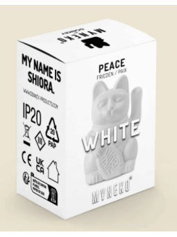 Solar Lucky Cat - White