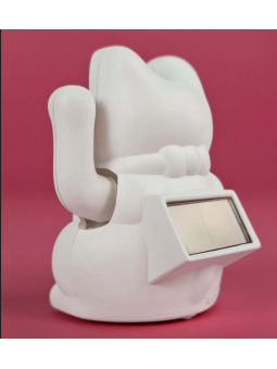 Lucky Cat solaire - Blanc