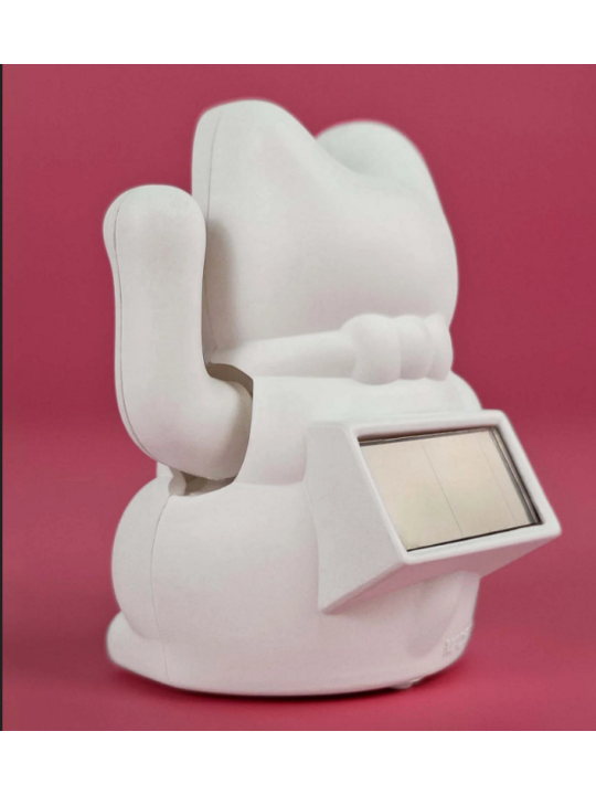 Lucky Cat solaire - Blanc