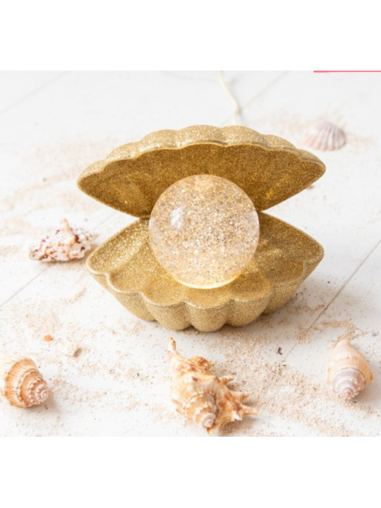 Lampe Coquillage dorée à paillettes