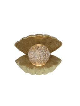 Lampe Coquillage dorée à paillettes